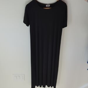 VTG Black Short Sleeve Maxi Dress Vintage 90s Whimsigoth